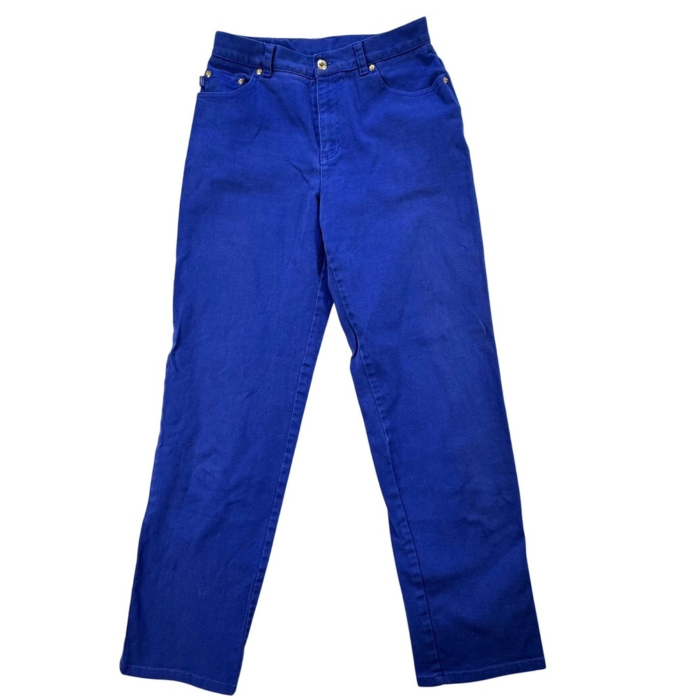 Ralph‎ Lauren Jeans Co Royal Blue Women 8 High Rise Straight Leg Y2K Mom Retro